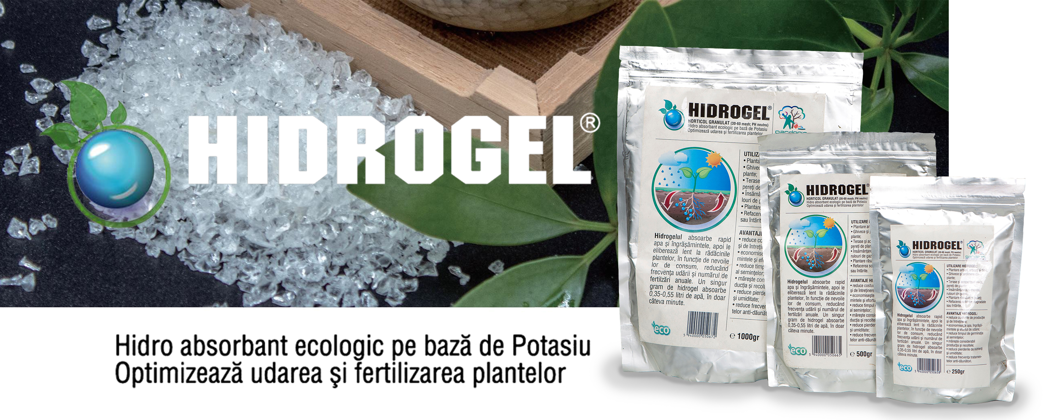 Banner prezentare Hidrogel agricol sau horticol